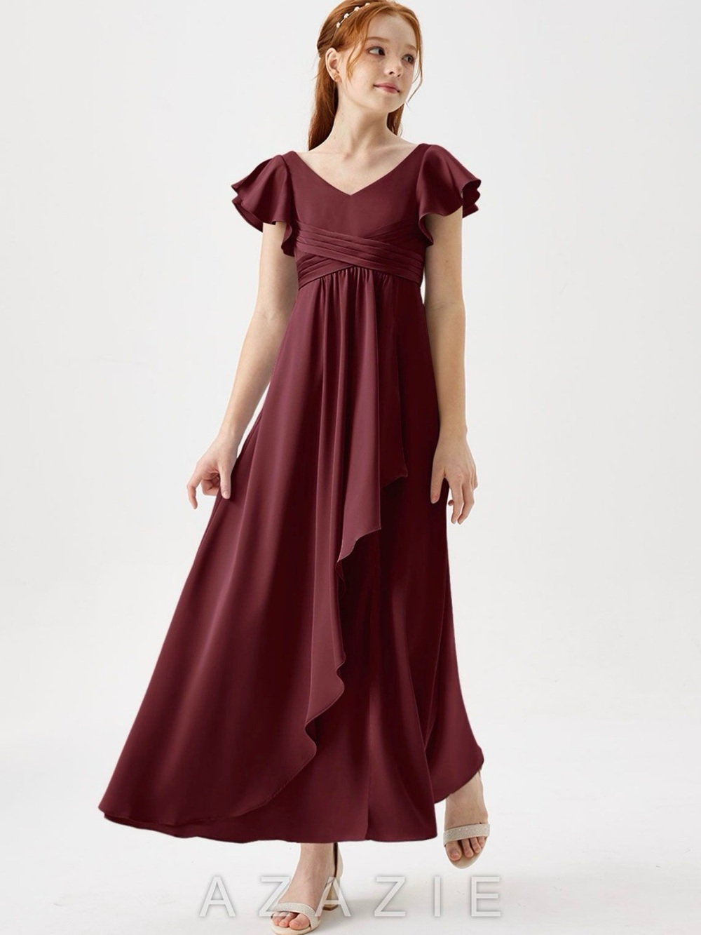 Azazie Girls' Cabernet Dress - Picture 4 of 5